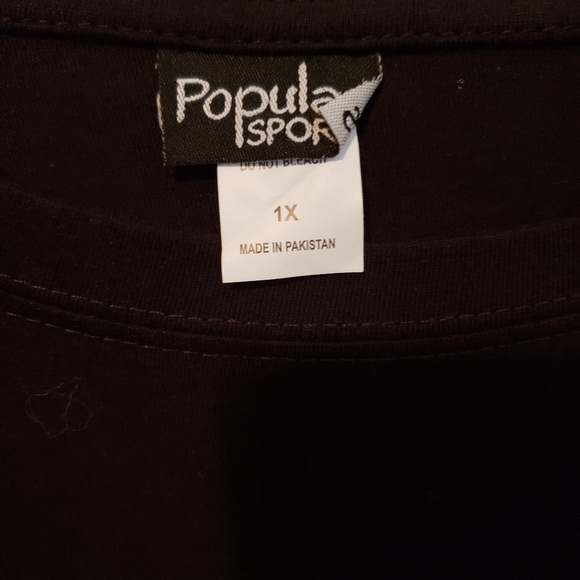 Plus size black t shirt 1x - Picture 3 of 5